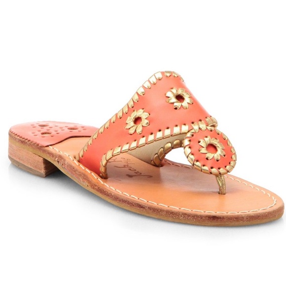 Jack Rogers Shoes - Jack Rogers Orange and Gold Sandals